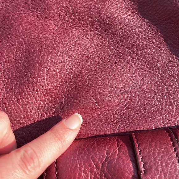 Ralph Lauren leather maroon berry burgundy large hobo bag purse Governors Lodge - Picture 15 of 17